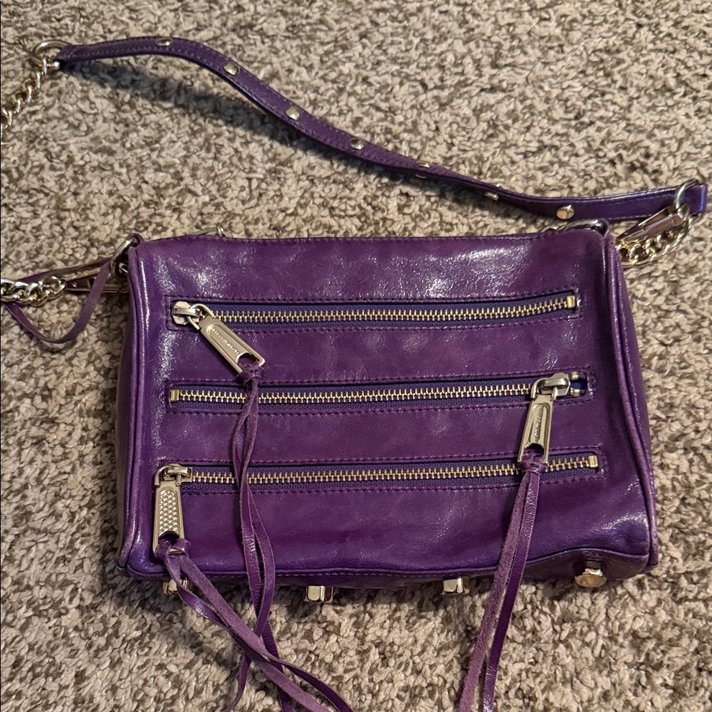 Rebecca Minkoff Purple Crossbody Bag with Zippers